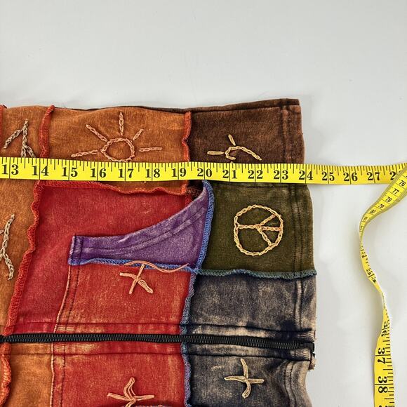 Rising International Sweatshirt Womens Medium Zip Artisan Patchwork South West - Picture 10 of 12